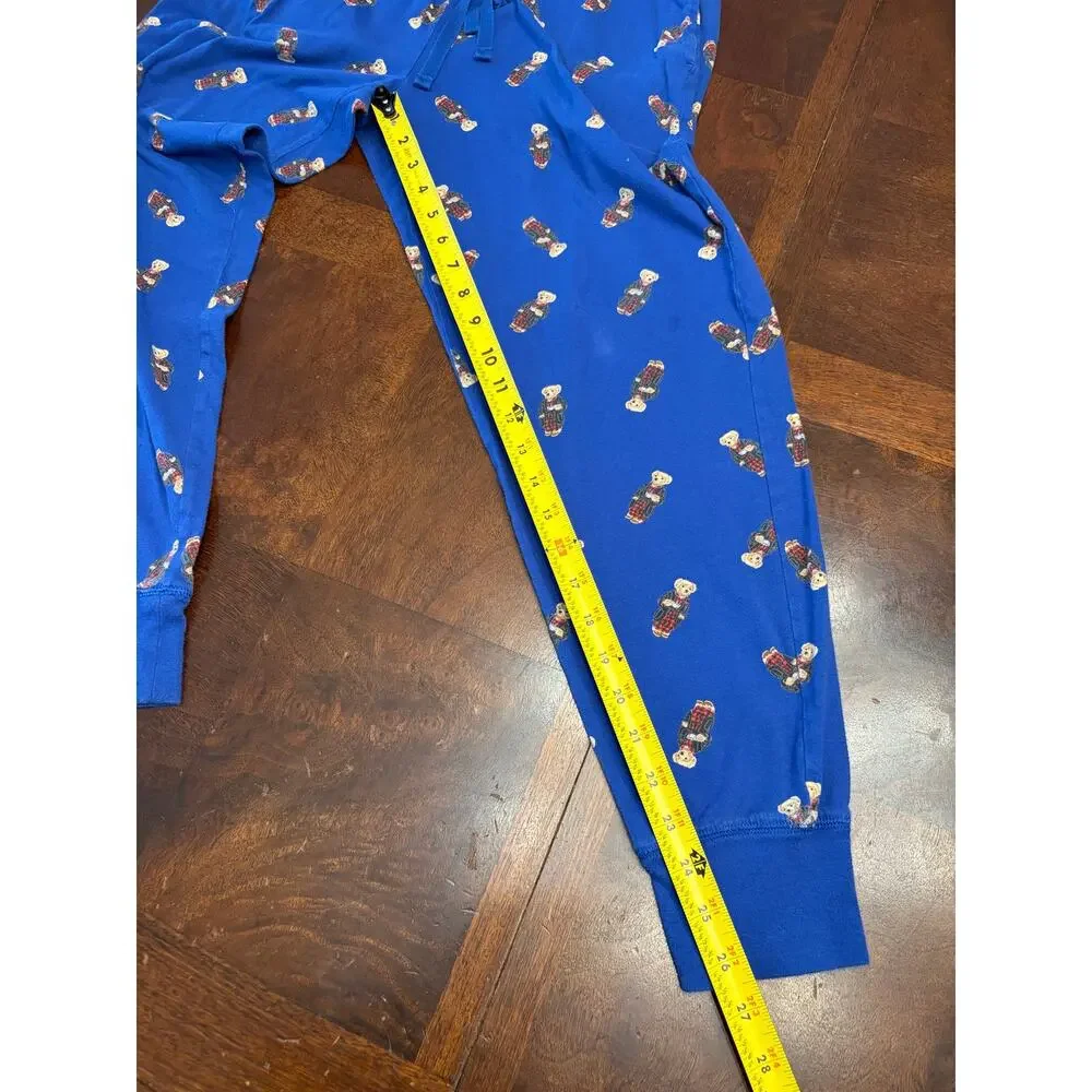 Polo Ralph Lauren Mens Medium Blue Polo Bear Jogger Pajama Pants